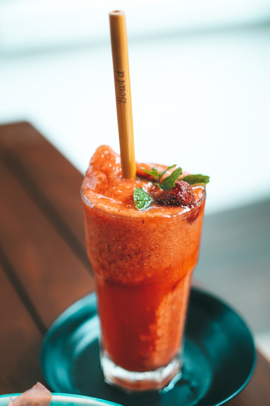 a strawberry smoothie